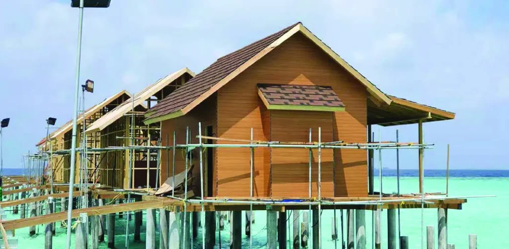 Nhà sàn ốp tấm phẳng